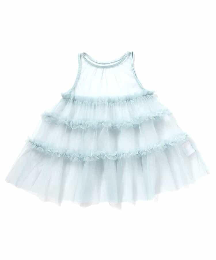 層疊薄紗蝴蝶結連衣裙