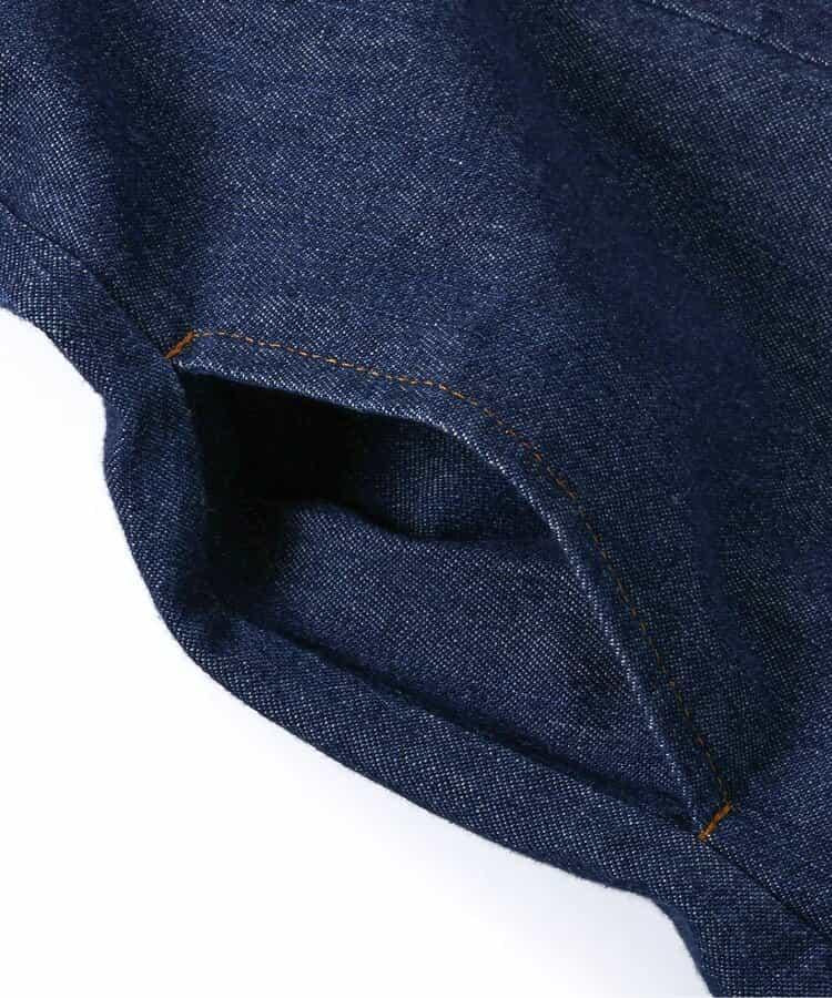 蝴蝶結裝飾牛仔吊帶連衣裙