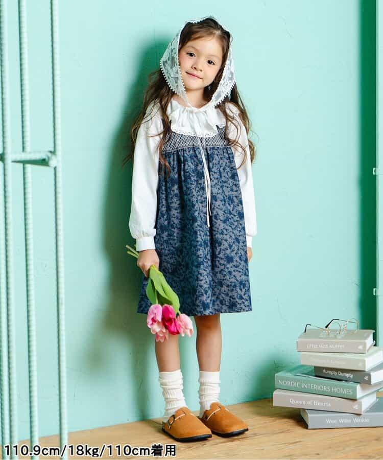 小花圖案煙管連衣裙