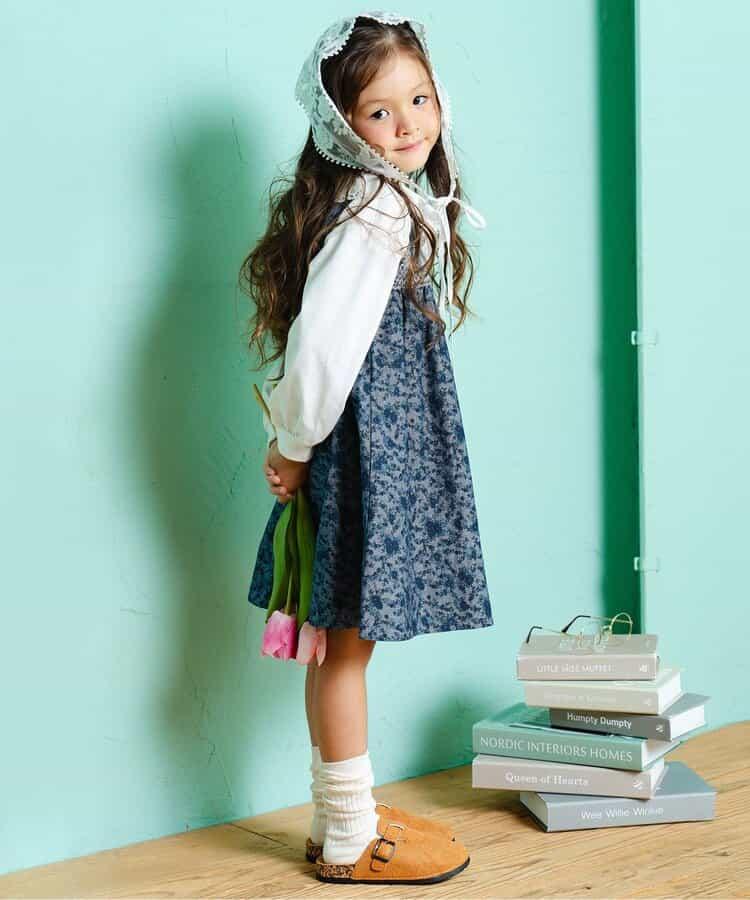 小花圖案煙管連衣裙