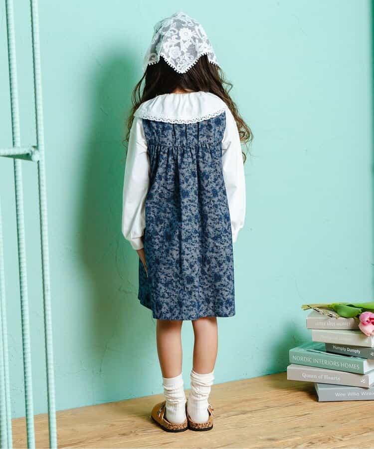 小花圖案煙管連衣裙