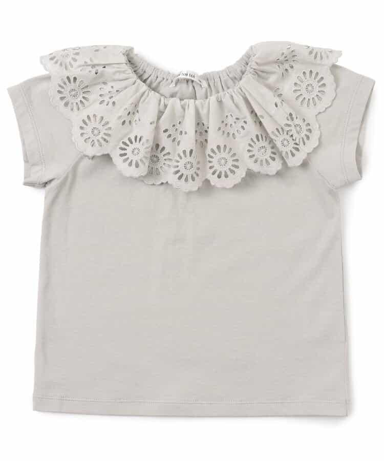 【兒童】蕾絲裝飾上衣