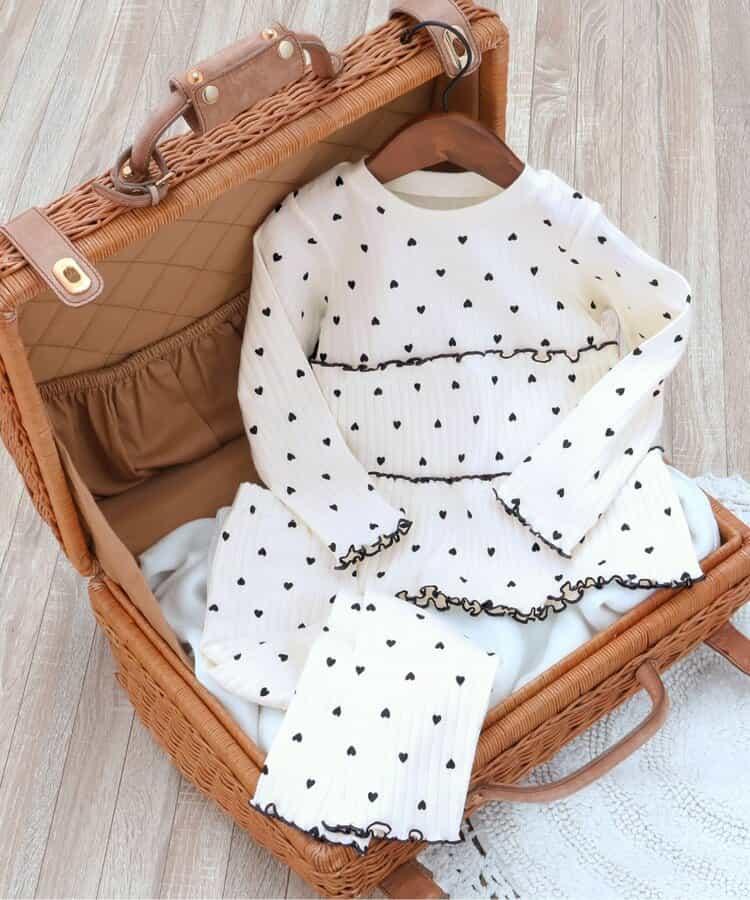 愛心圖案層疊睡衣