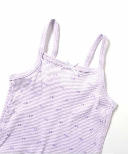 深V領內搭羅紋吊帶背心