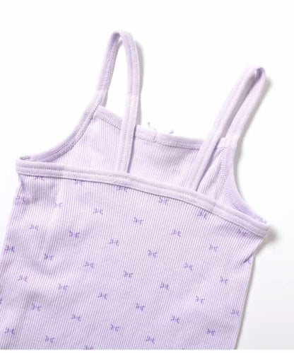 深V領內搭羅紋吊帶背心