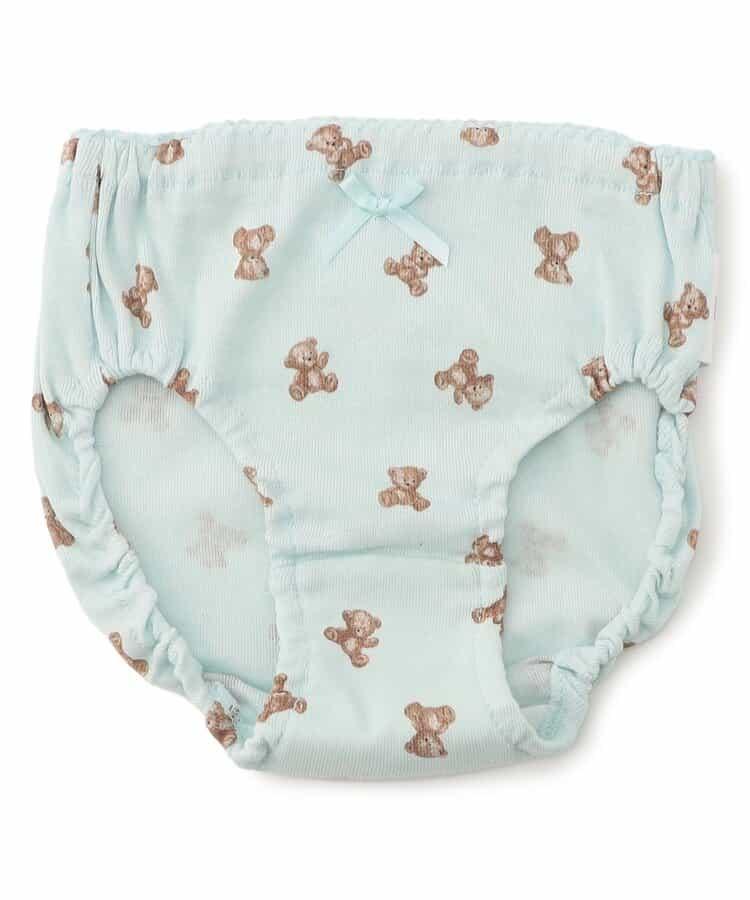 GIRLS熊圖案全印花短褲