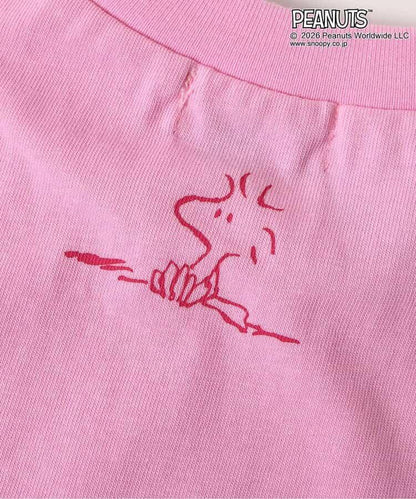 《PEANUTS》A字絨面印花T恤
