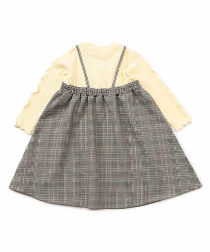 拼接蝴蝶結連衣裙