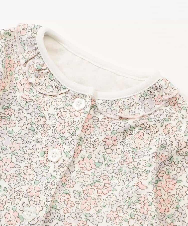 小花圖案前開式睡衣