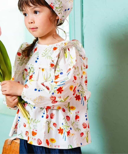 花園花卉荷葉邊襯衫