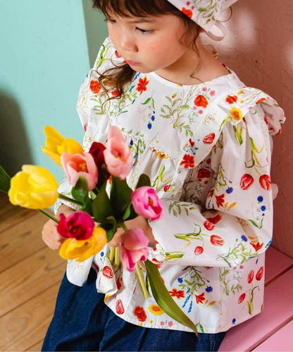 花園花卉荷葉邊襯衫