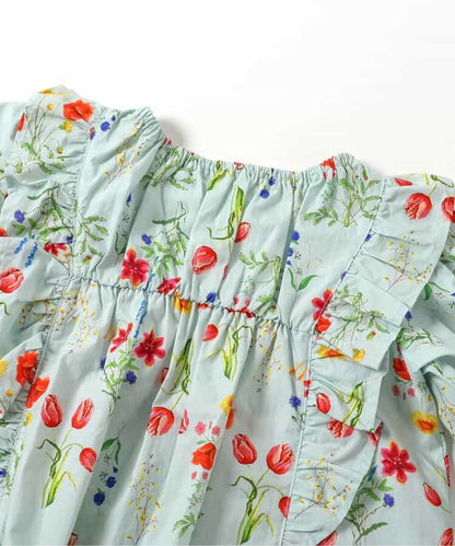 花園花卉荷葉邊襯衫