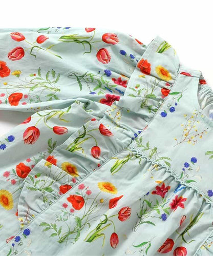 花園花卉荷葉邊襯衫