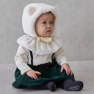 帶荷葉邊領格紋連體衣