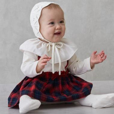 帶荷葉邊領格紋連體衣