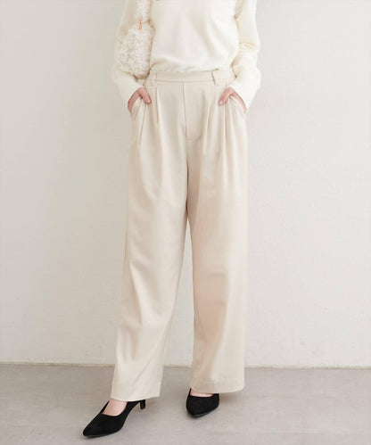 【natural couture】褶皺緞面長褲