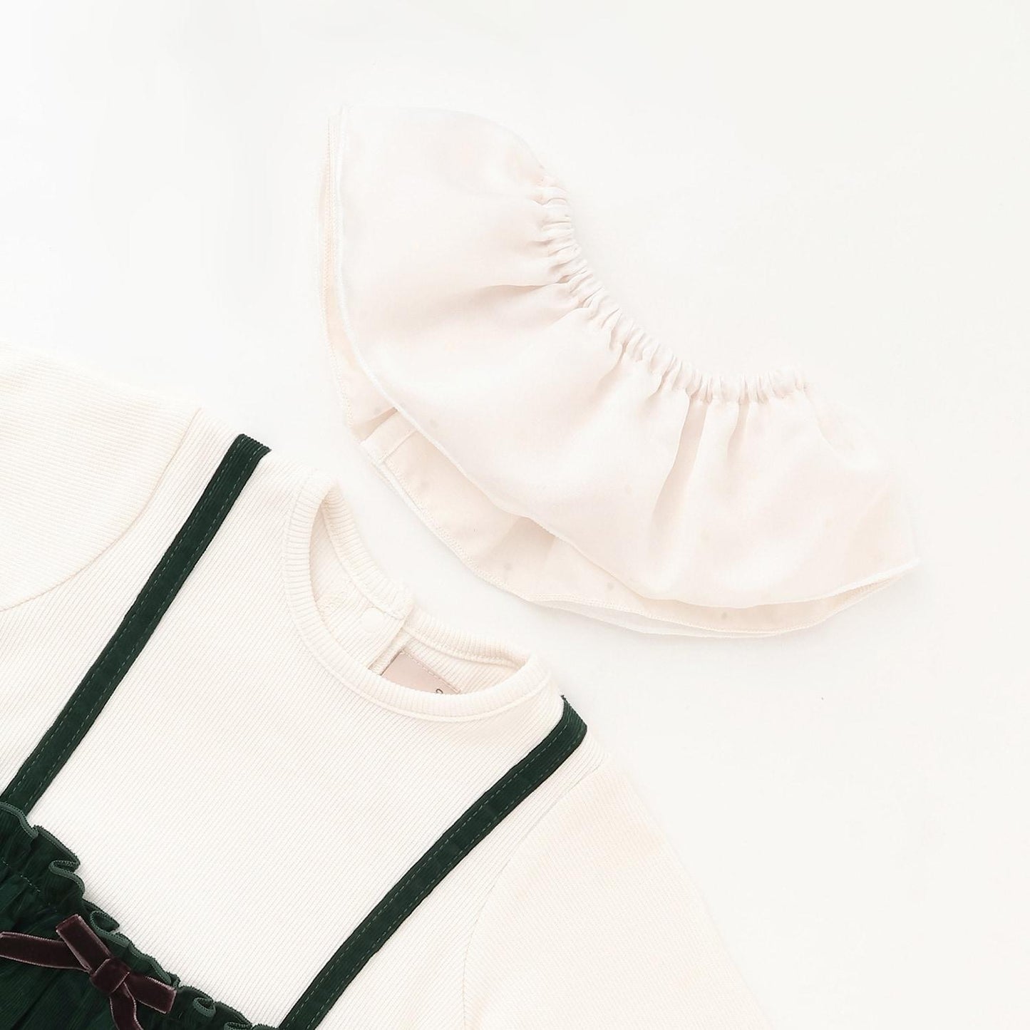 帶荷葉邊領格紋連體衣