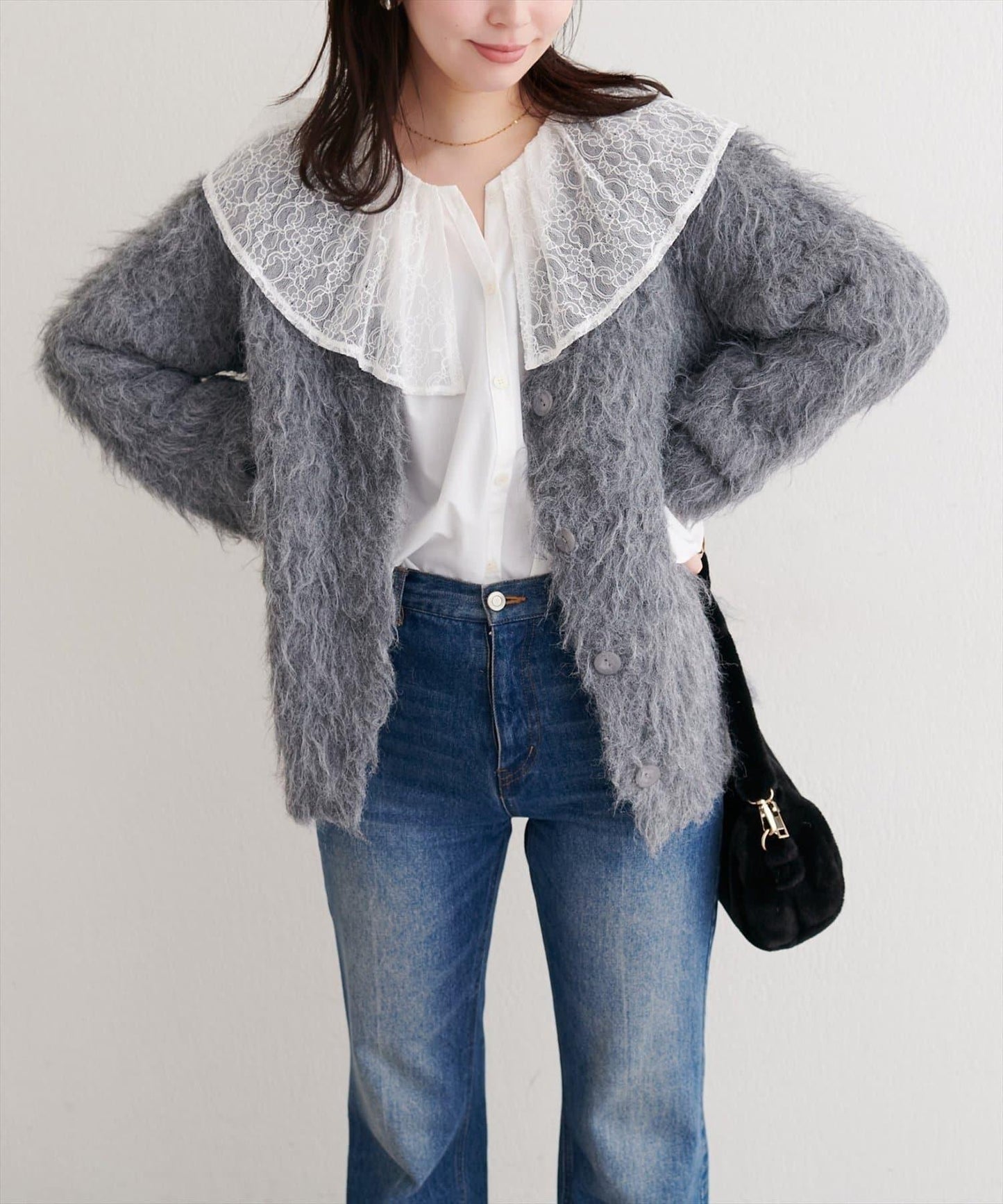 蕾絲披肩領襯衫