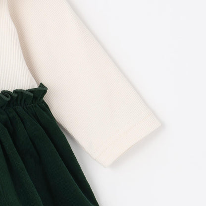 帶荷葉邊領格紋連體衣