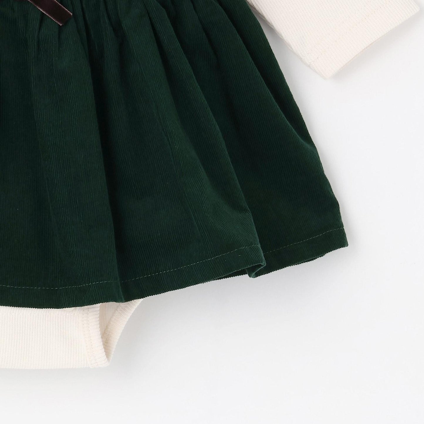 帶荷葉邊領格紋連體衣