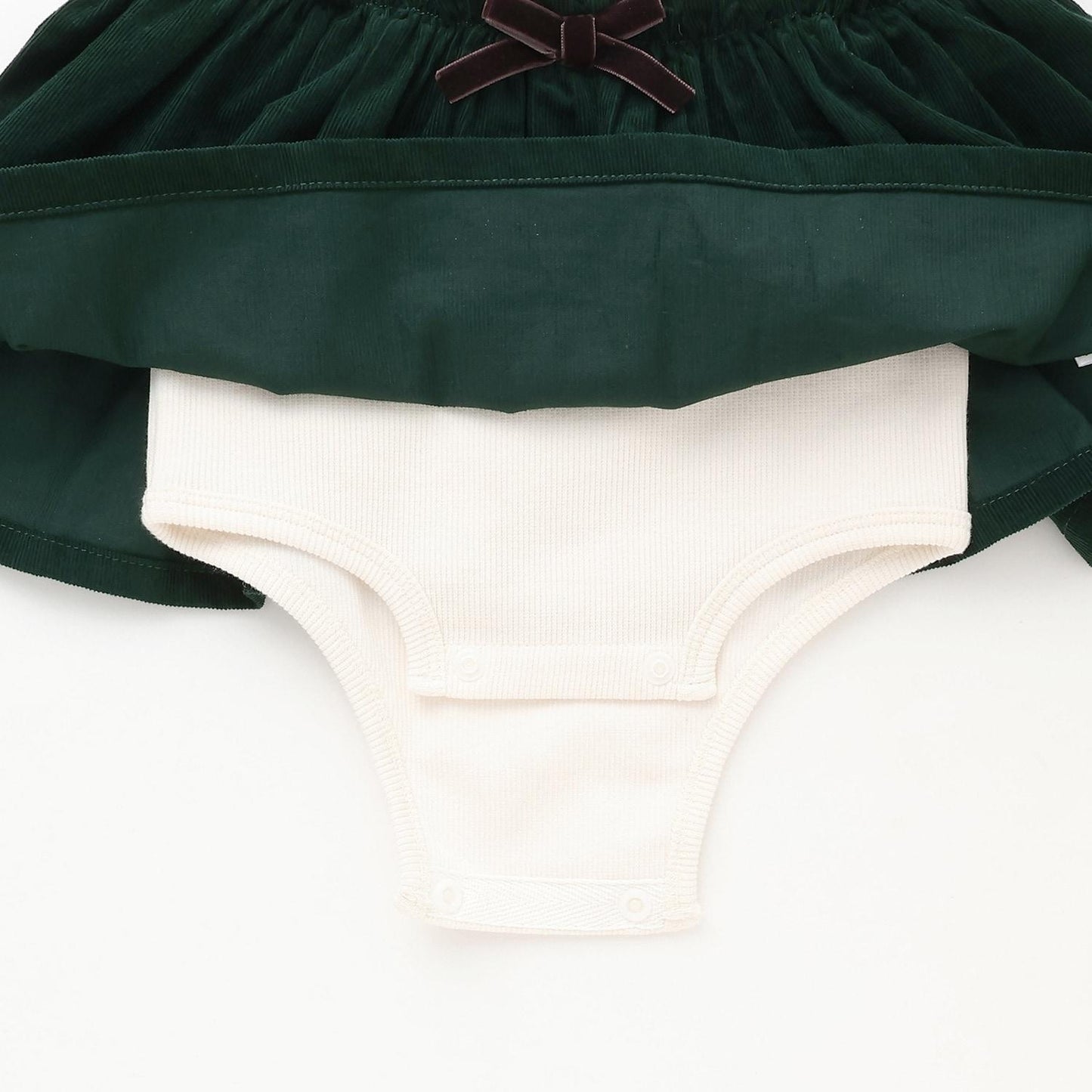 帶荷葉邊領格紋連體衣