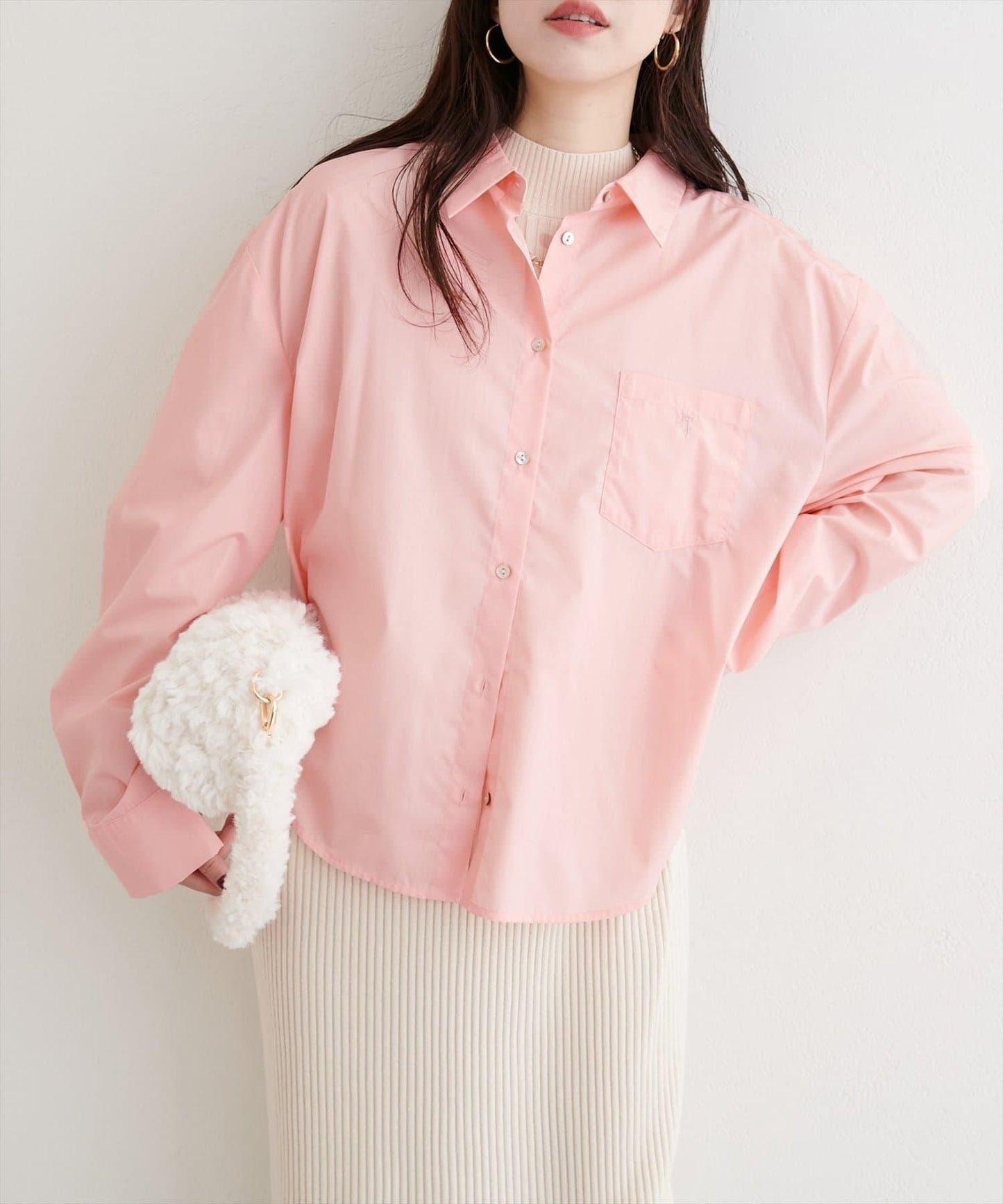 【natural couture】帶口袋刺繡寬鬆襯衫