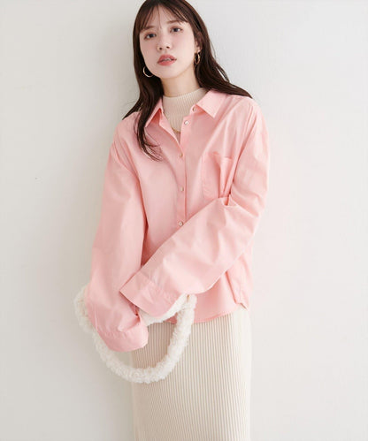 【natural couture】帶口袋刺繡寬鬆襯衫