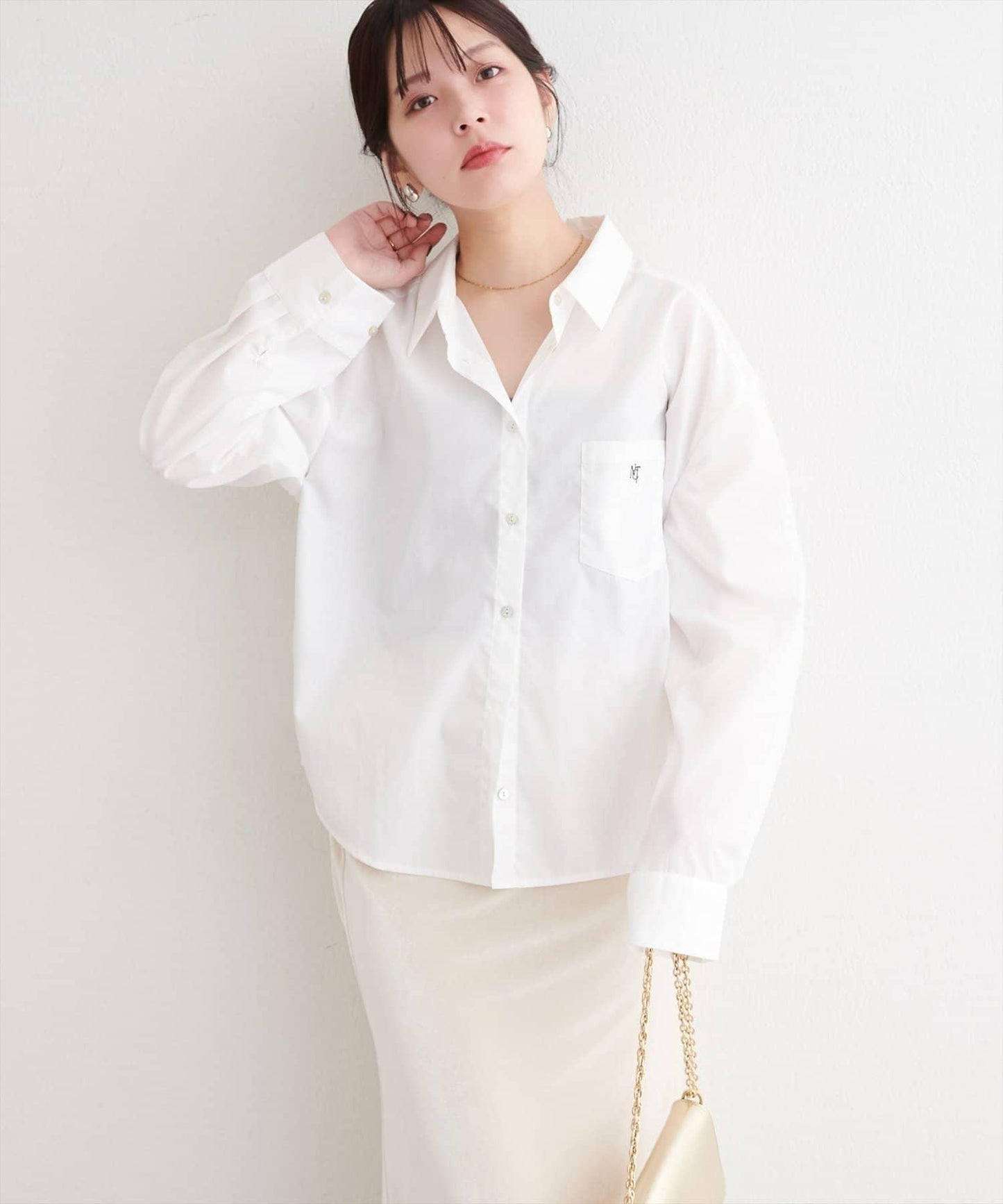 【natural couture】帶口袋刺繡寬鬆襯衫