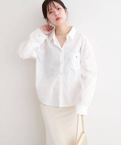 【natural couture】帶口袋刺繡寬鬆襯衫