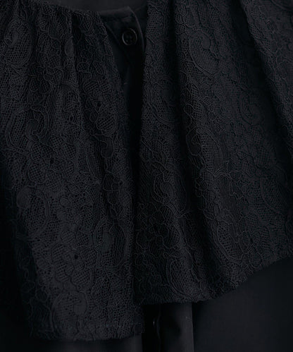 【natural couture】蕾絲斗篷領襯衫
