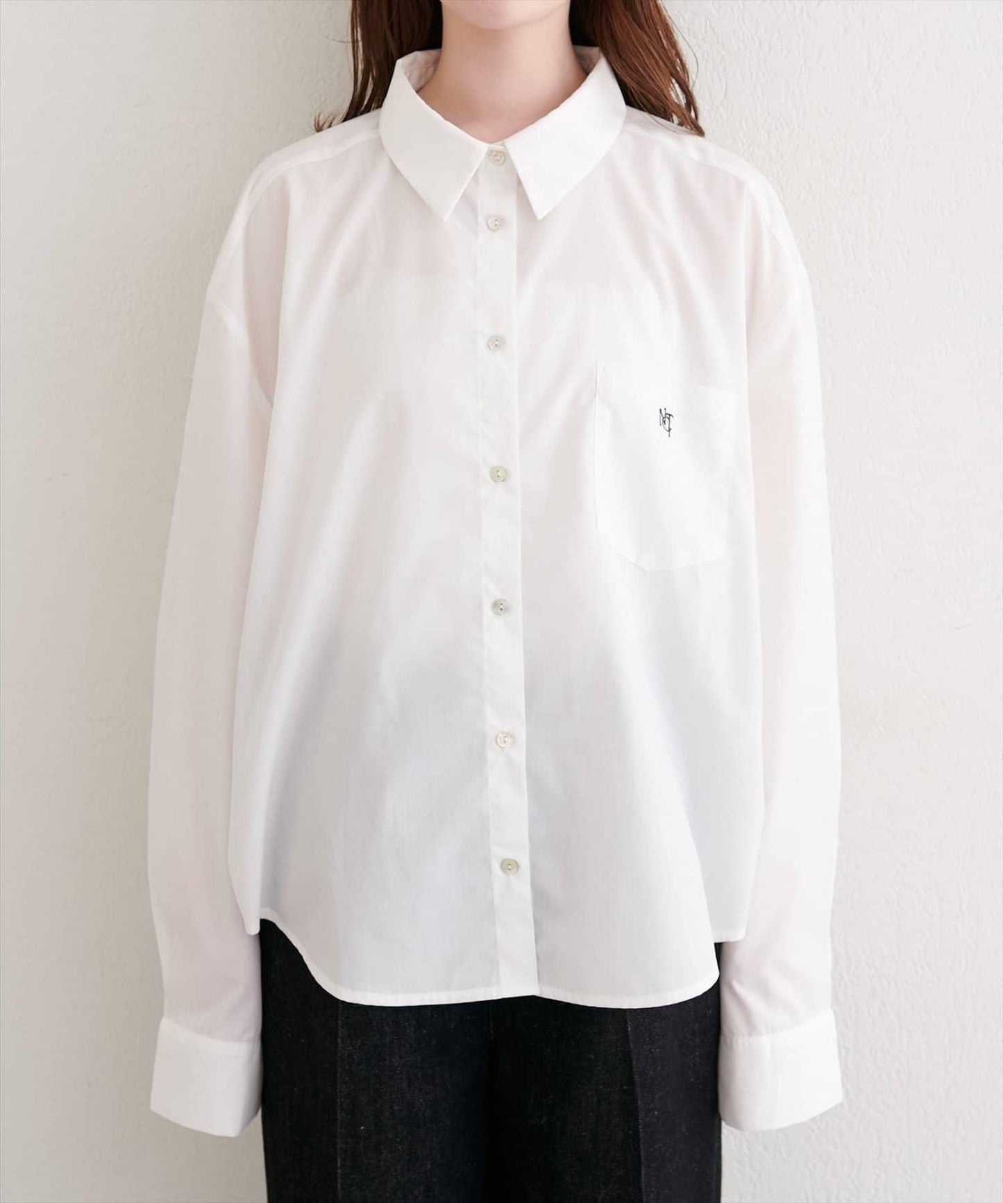 【natural couture】帶口袋刺繡寬鬆襯衫