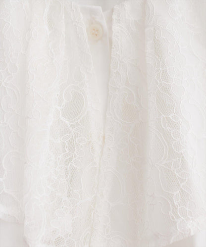【natural couture】蕾絲斗篷領襯衫