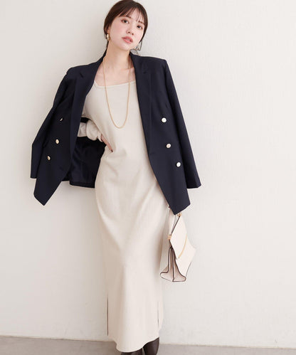 花卉提花背心×亮片連衣裙套裝