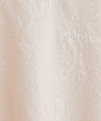 花卉提花泡泡袖連衣裙