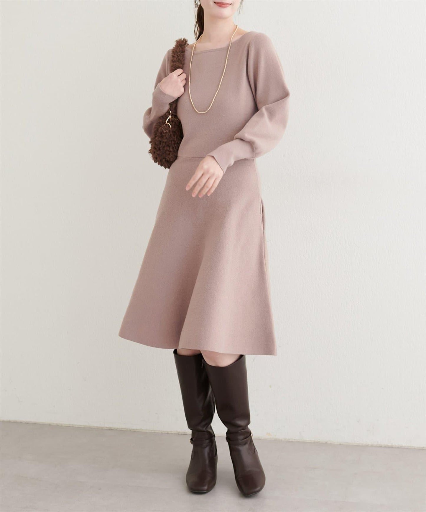 【natural couture】<ako>前後兩穿迷你連衣裙