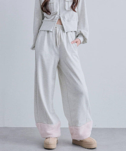 【OLIVE des OLIVE】帶毛絨裝飾衛褲