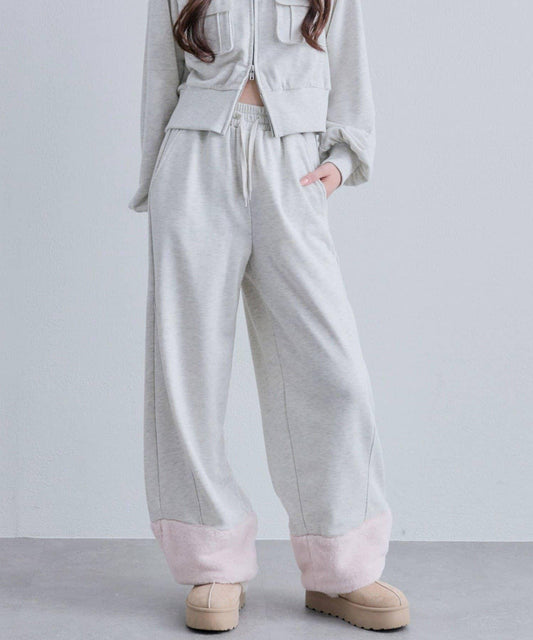 【OLIVE des OLIVE】帶毛絨裝飾衛褲