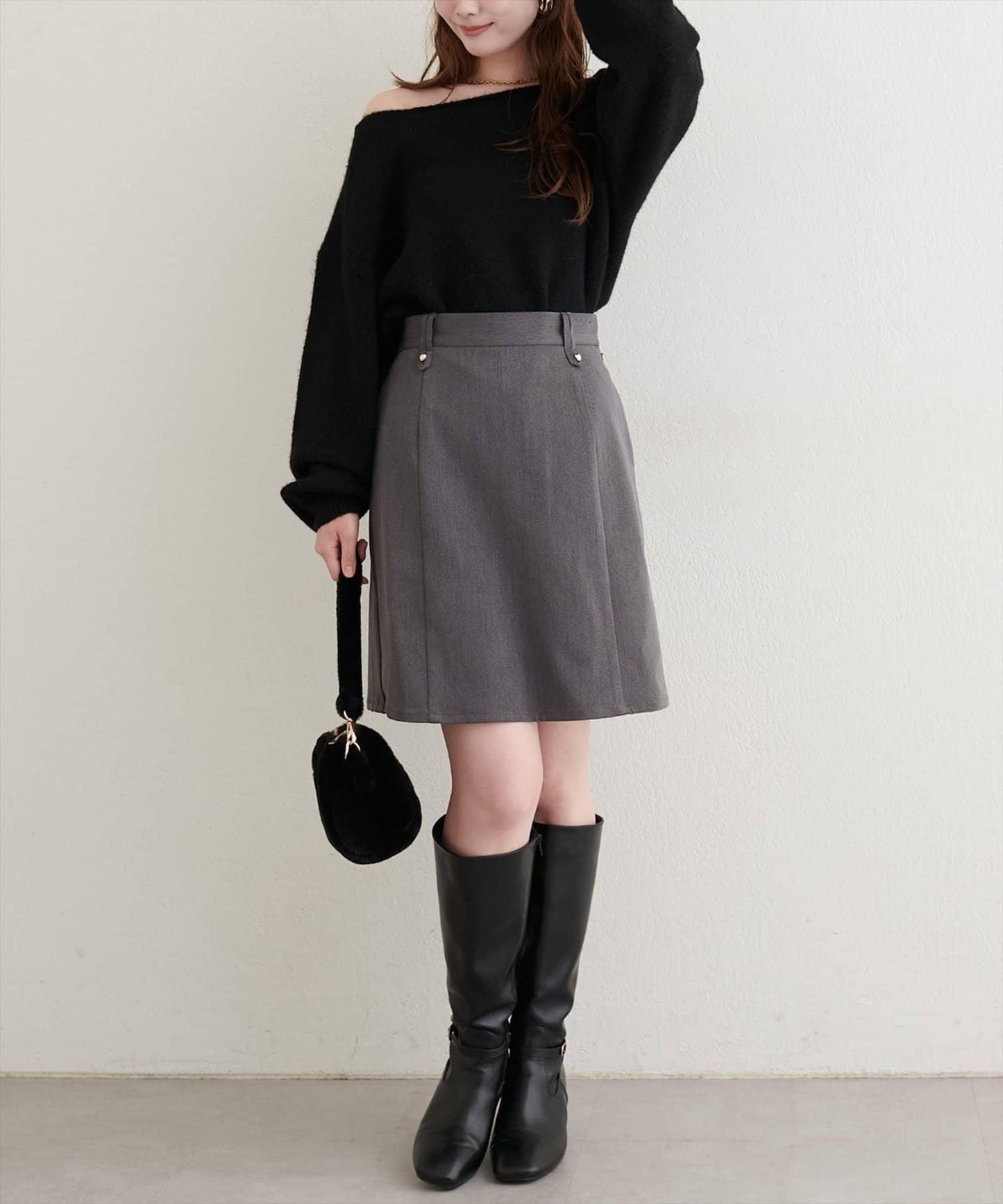 【natural couture】A字型闊腿短裙