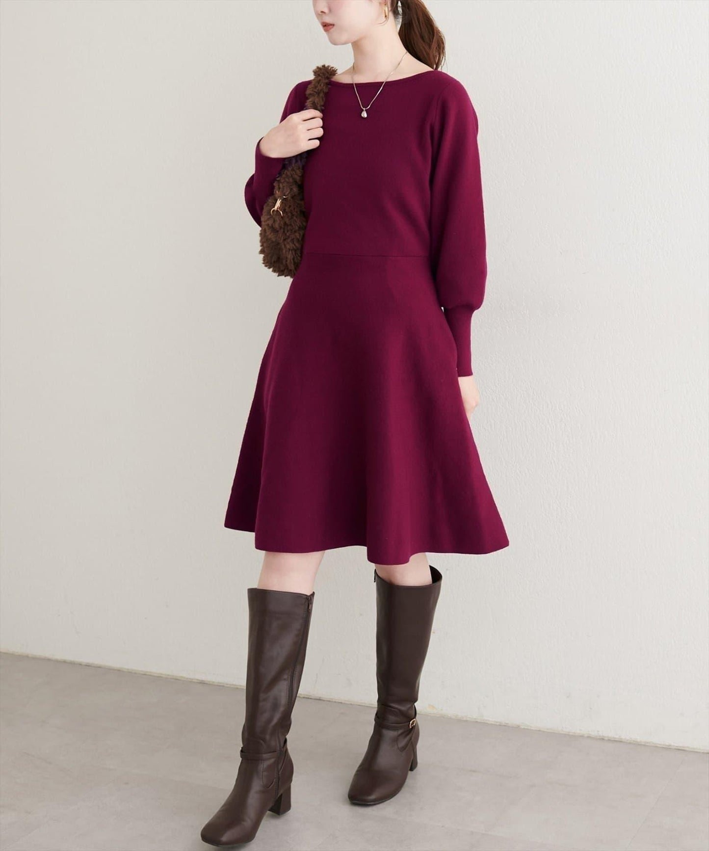 【natural couture】<ako>前後兩穿迷你連衣裙