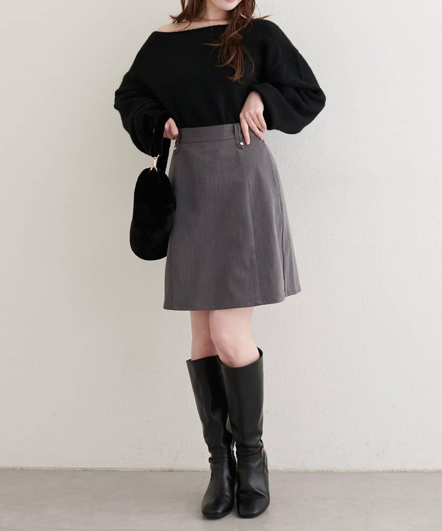 【natural couture】A字型闊腿短裙