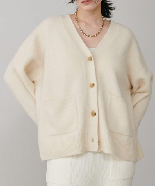 【LARUTA】狐狸毛羊毛蓬鬆開衫