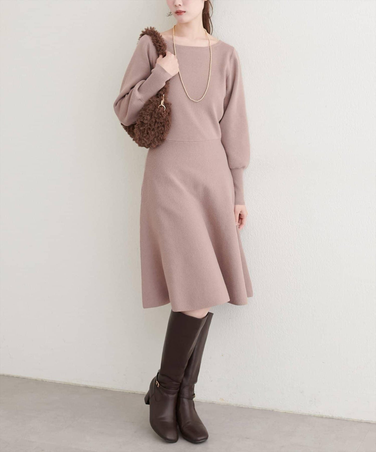 【natural couture】<ako>前後兩穿迷你連衣裙