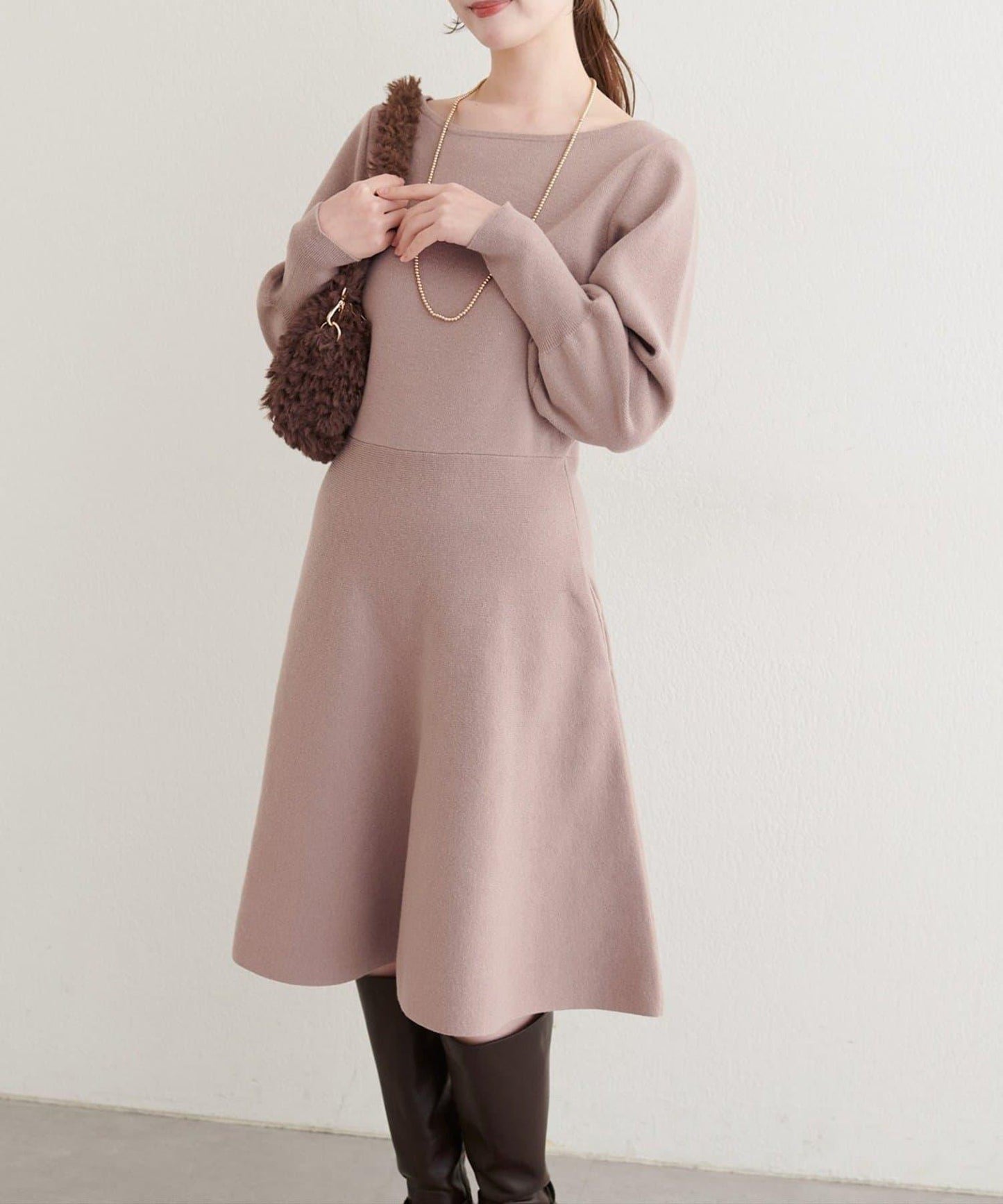 【natural couture】<ako>前後兩穿迷你連衣裙