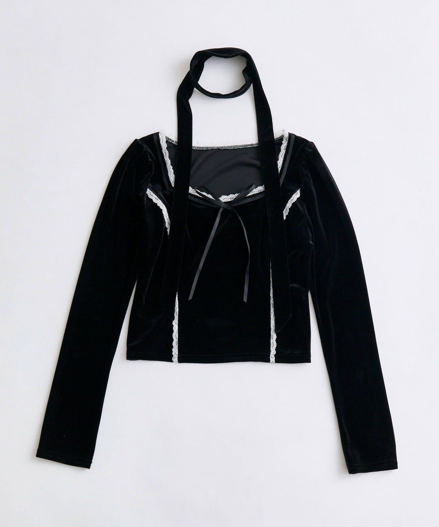 【OLIVE des OLIVE】帶領結天鵝絨上衣