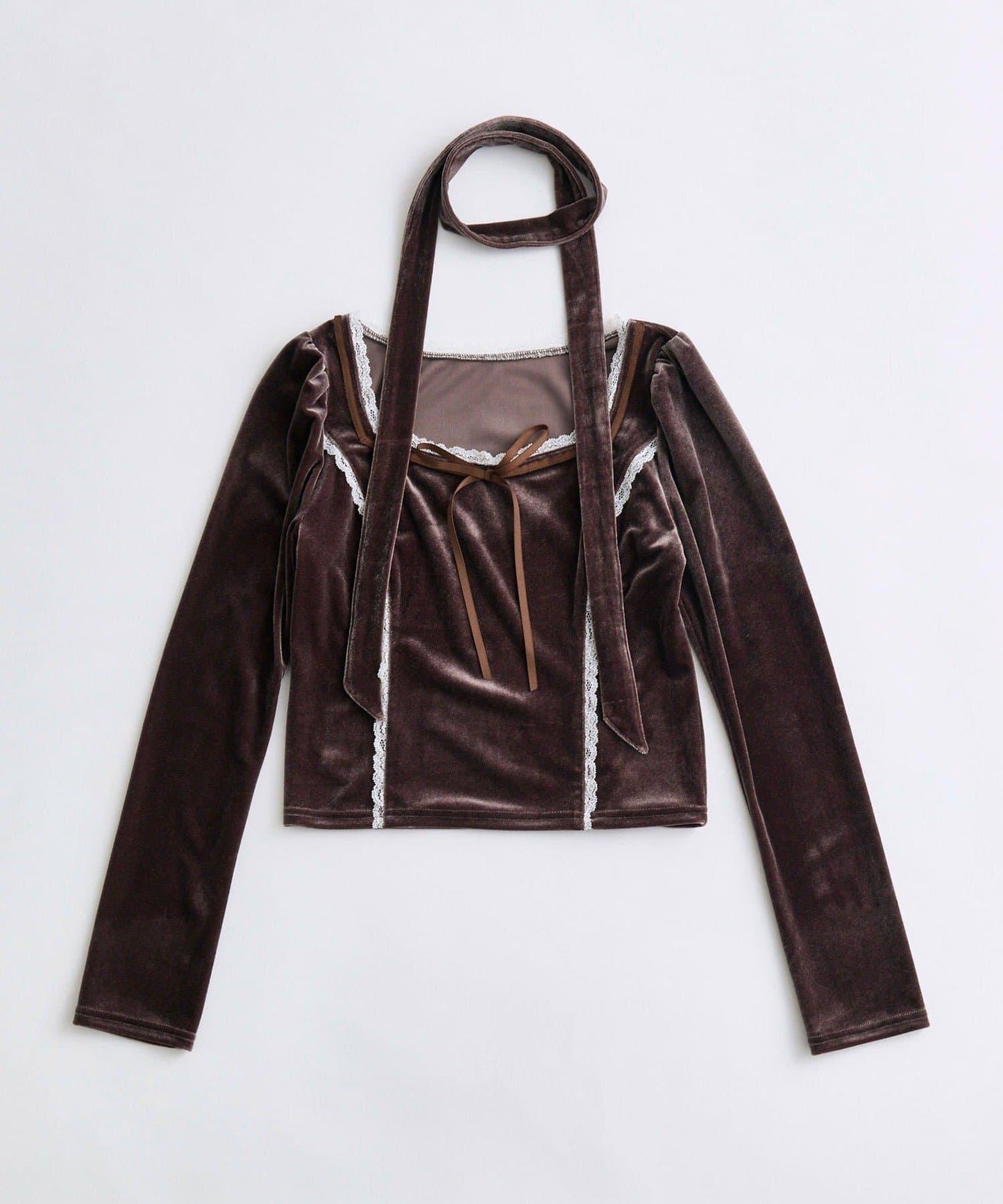 【OLIVE des OLIVE】帶領結天鵝絨上衣