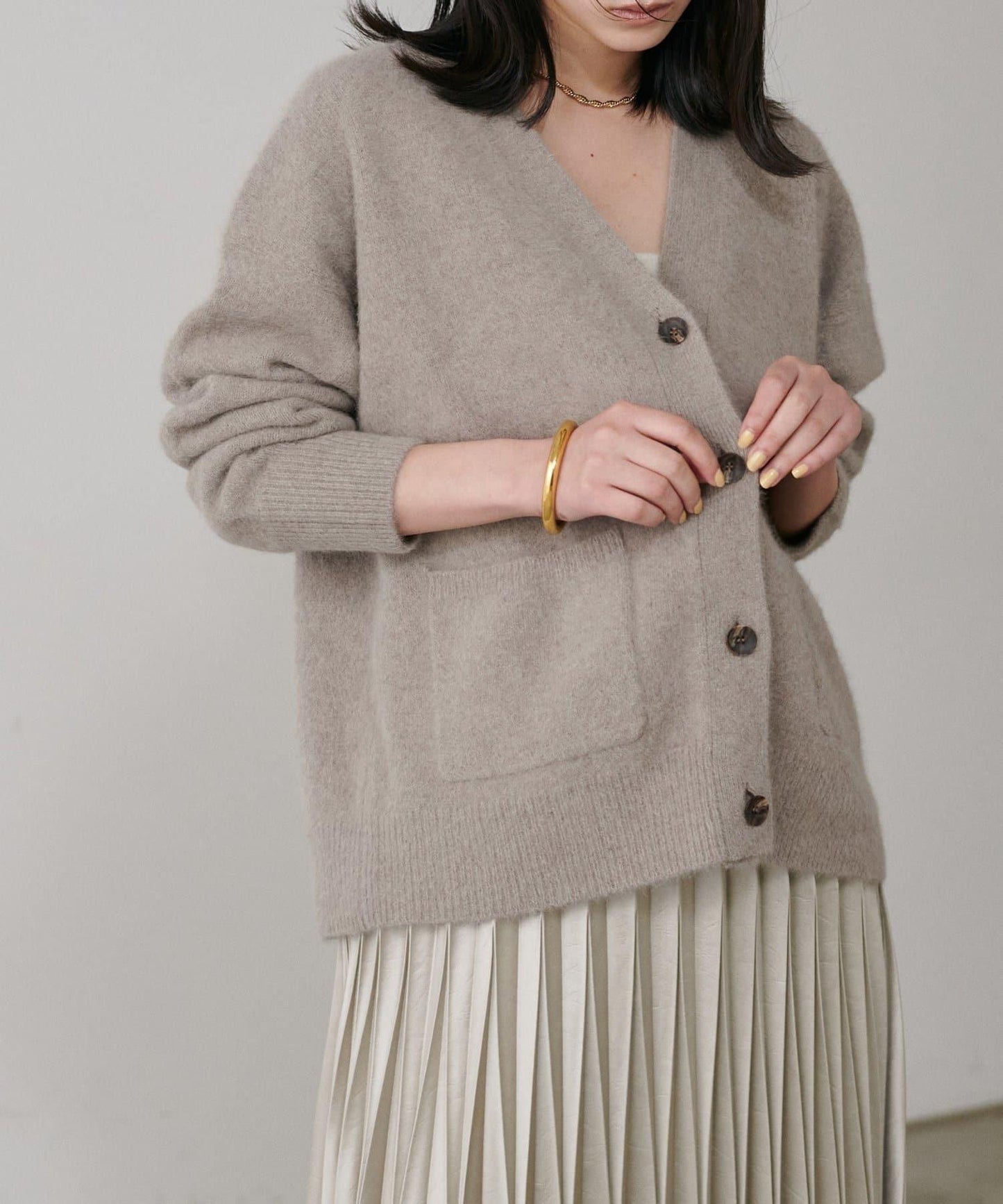 【LARUTA】狐狸毛羊毛蓬鬆開衫