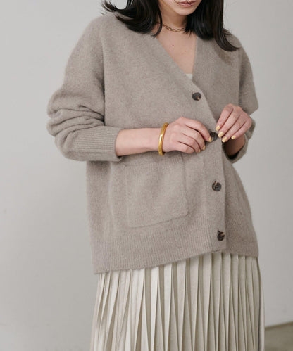 【LARUTA】狐狸毛羊毛蓬鬆開衫