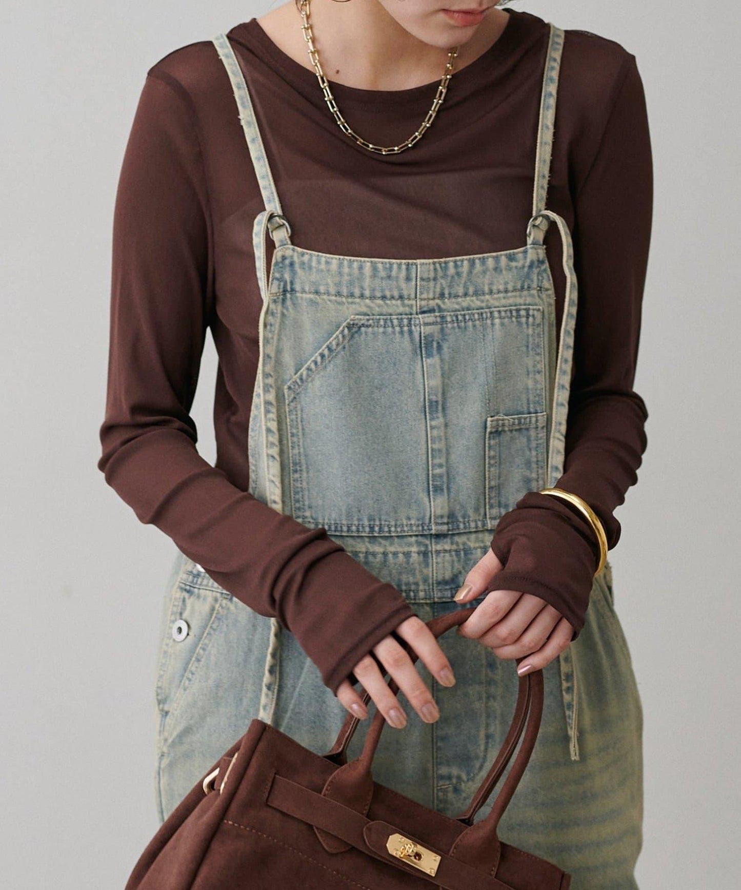 【LARUTA】網紗薄紗套頭衫