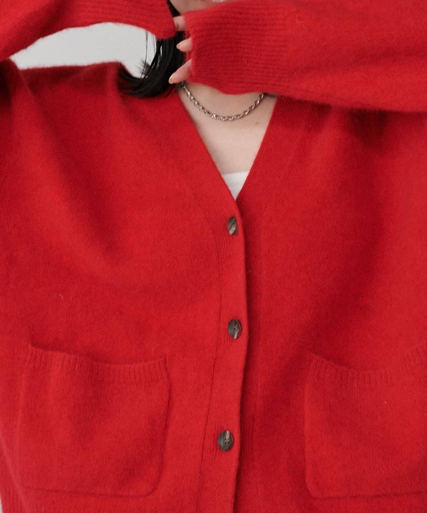 【LARUTA】狐狸毛羊毛蓬鬆開衫