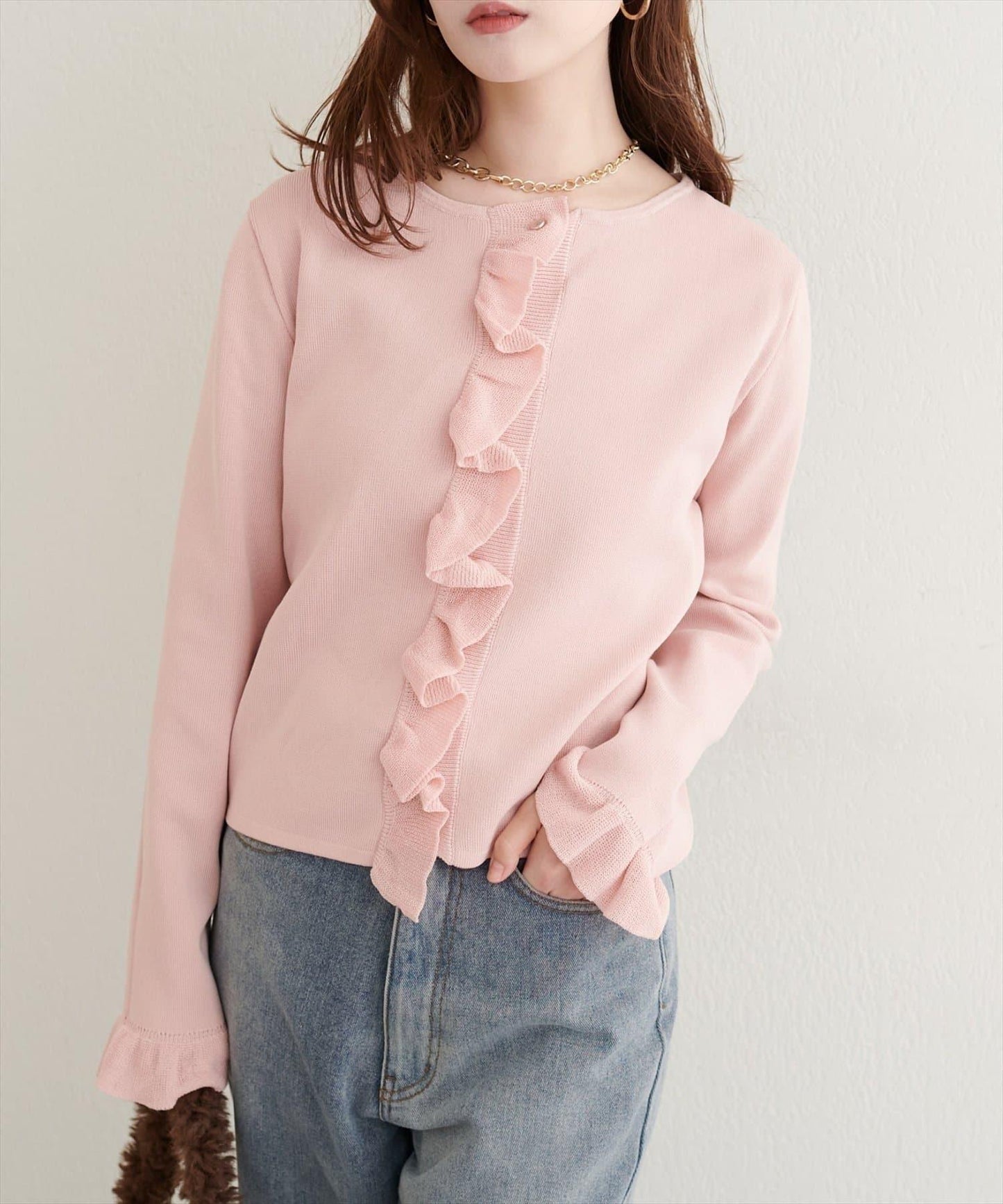 【natural couture】荷葉邊細節開衫